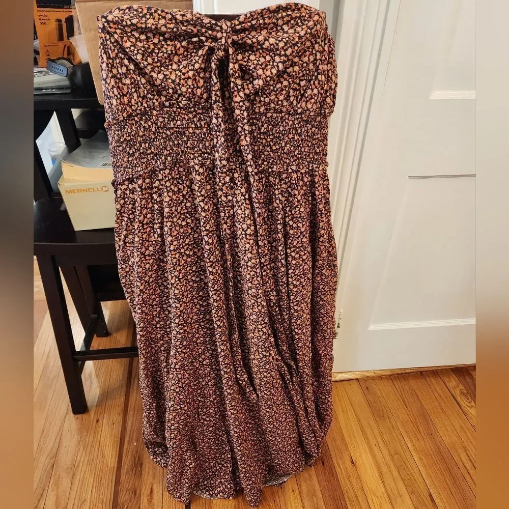 Old Navy Large Dress Floral Leaves Fall Halter Or Strapless